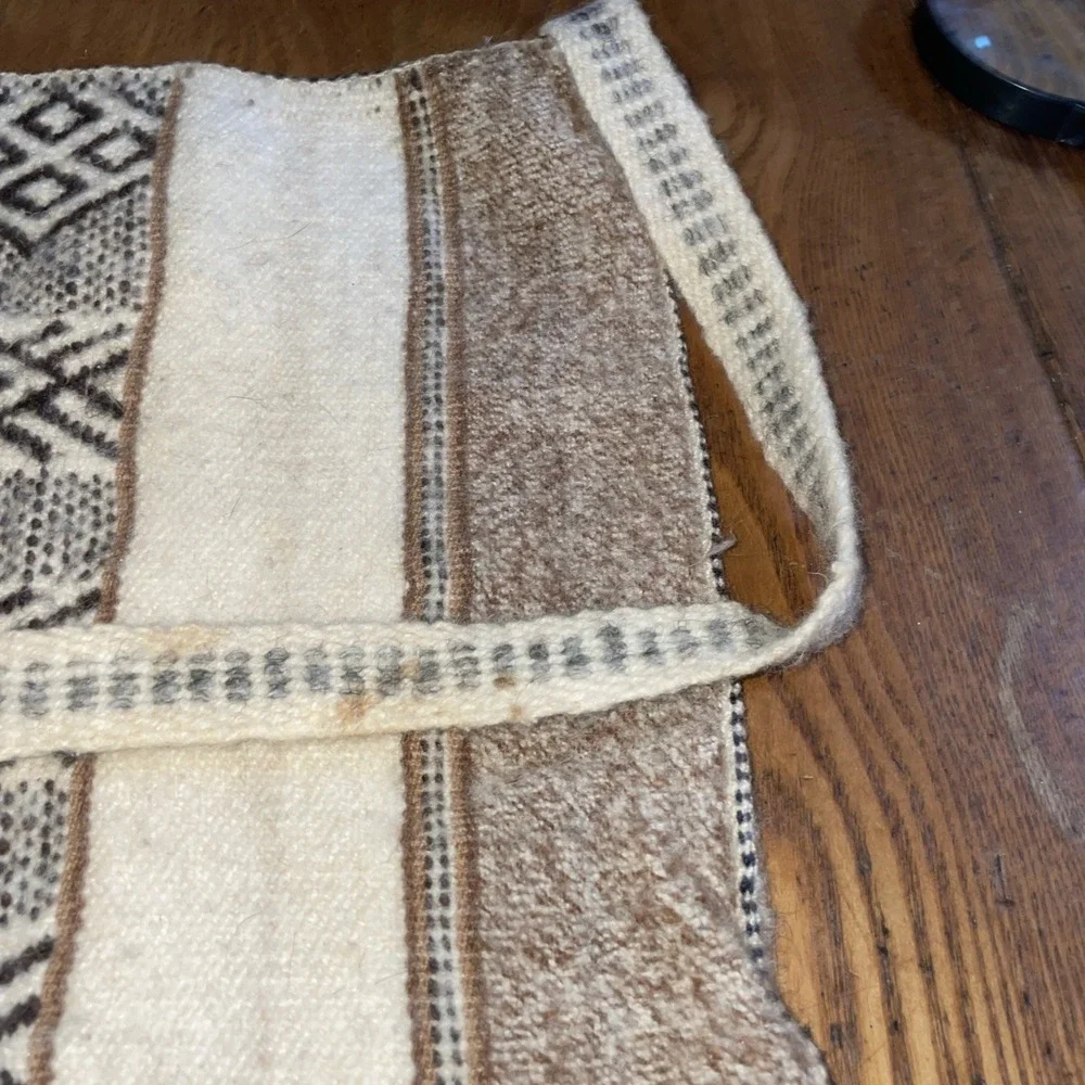 Vintage Medium Size Shoulder Bag - Wool Neutral‎ Colors Geometric patterns